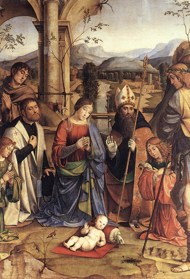 FRANCIA, Francesco Adoration of the Child (detail) dgj